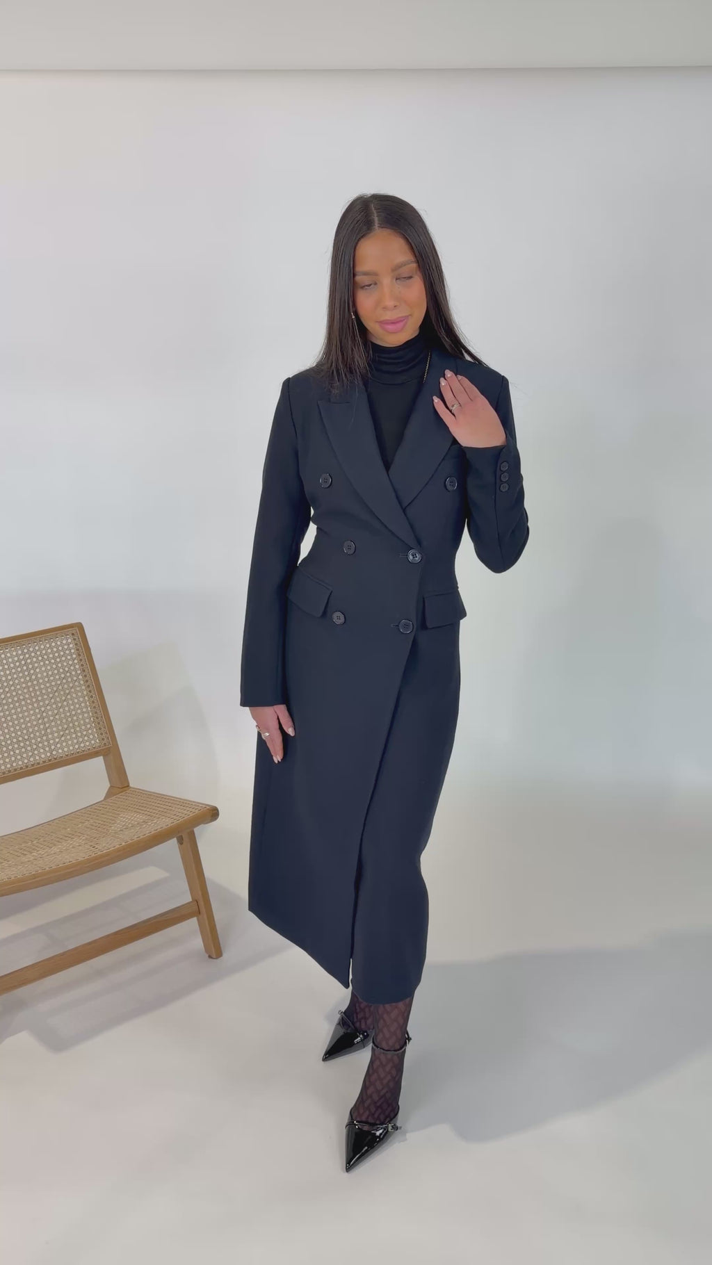 LE BLAZER LONG BLEU MARINE